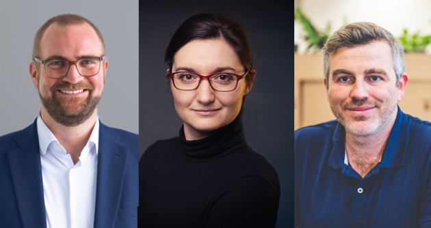 LLM Visibility als Erfolgsfaktor im Digital Marketing - v.l.: Dr. Felix Marcinowski (Ommax), Prof. Dr. Katharina Klug (HS Ansbach) und Prof. Dr. Alexander Hahn (TH Nürnberg) - Quellen: WirkLicht Fotografie Melanie Scheller; Benjamin.Sommer@campusspeicher.de, Ommax